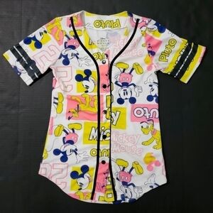 Disney Mickey Mouse And Pluto Womens Jersey Size Small